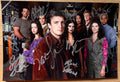 A cast autographed photo poster of the cast of the TV show 'Firefly'. Signed photograph of Nathan Fillion, Morena Baccarin, Gina Torres, Alan Tudyk, Adam Baldwin, Jewel Staite, Sean Maher, Summer Glau and Ron Glass in silver ink markers. Photograph autographs for sale on an 8x12 inch picture 