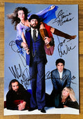 An autographed poster of the band Fleetwood Mac. Signed photo of Stevie Nicks, Mick Fleetwood, Lindsay Buckingham, John McVie and Christine McVie in black ink markers signatures. Photograph Fleetwood Mac autographs for sale in 8x12 inch picture.