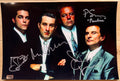 A cast autographed poster of the gangster biopic movie, Goodfellas. Signed photo of Robert De Niro, Joe Pesci, Ray Liotta and Paul Sorvino in silver ink marker signatures. Photograph autographs for sale on 8x12 inch picture.