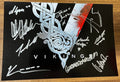 A cast autographed Vikings cast signed 8x12 photo. poster autographed by Katheryn Winnick, Travis Fimmel, Alexander Ludwig, Gustaf Skarsgard, Georgia Hirst, Alex Hogh Andersen, Jordan Patrick Smith, Clive Standen, Maude Hirst and Alyssa Sutherland in silver ink markers signatures. photograph autographs for sale on 8x12 inch picture.