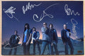 An autographed poster of the band Linkin Park. signed photo of Chester Bennington, Rob Bourdon, Brad Delson, Mike Shinoda, Dave Farrell and Joe Hahn in silver ink marker signatures. photograph autographs for sale on 8x12 inch picture.