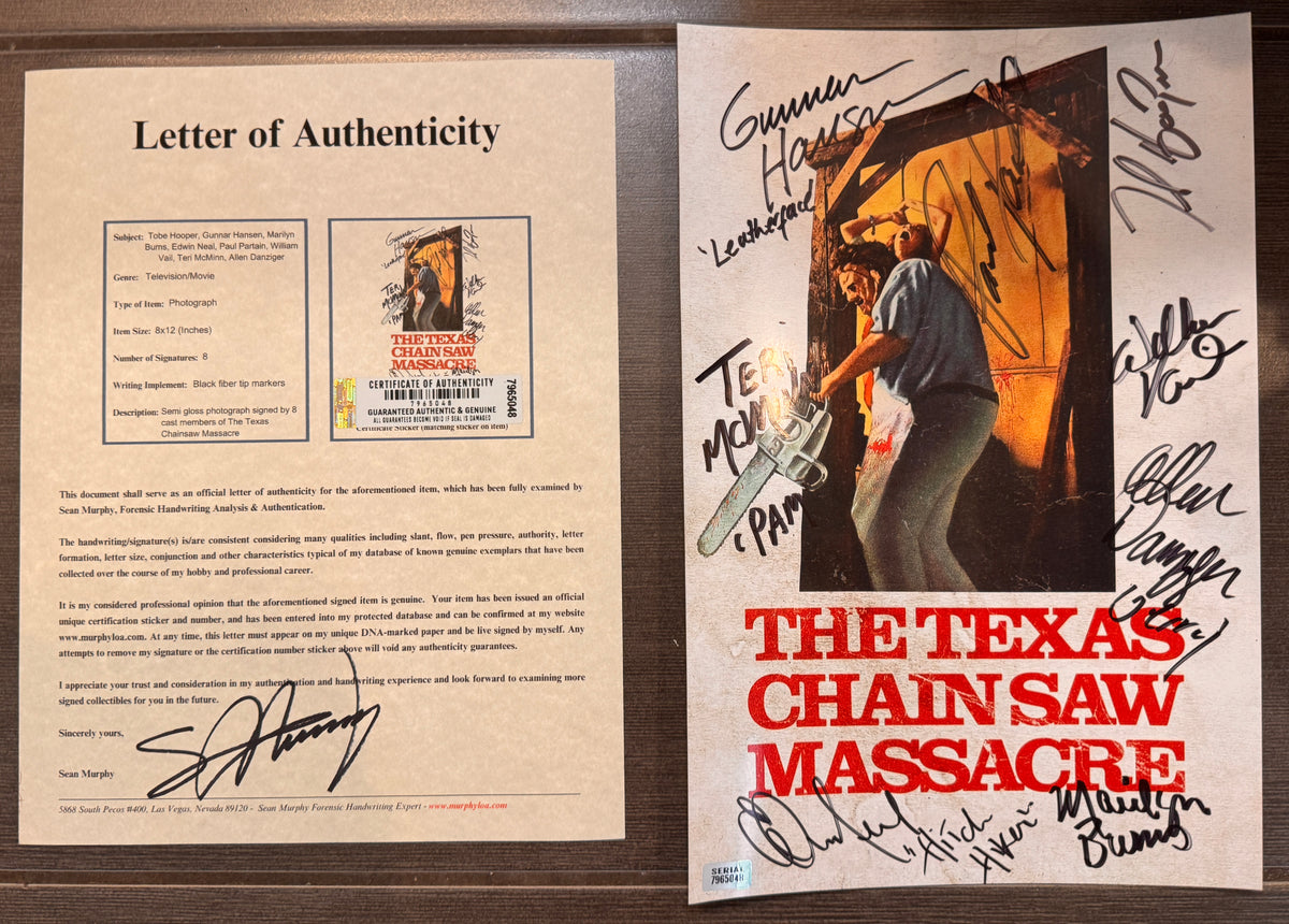 The Texas Chainsaw Massacre 1974 Cast Signed Autographed 8x12 Photo
