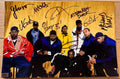 An autographed photo of the hip hop rap band The Wutang Clan. Signed photo of Ol' Dirty Bastard, Method Man, RZA, GZA, Raekwon The Chef, Ghostface Killah, Inspectah Deck, U-God, Masta Killa in black ink marker signatures. Photograph autographs for sale on 8x12 inch picture.
